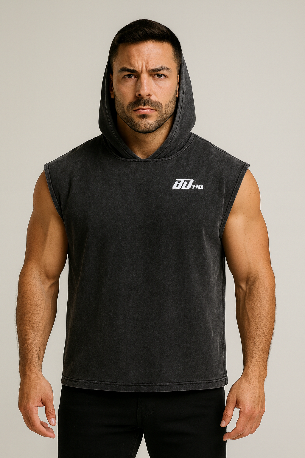 BDHQ: Hooded Tank (240GSM) – Rugged Cotton, Frayed Finish