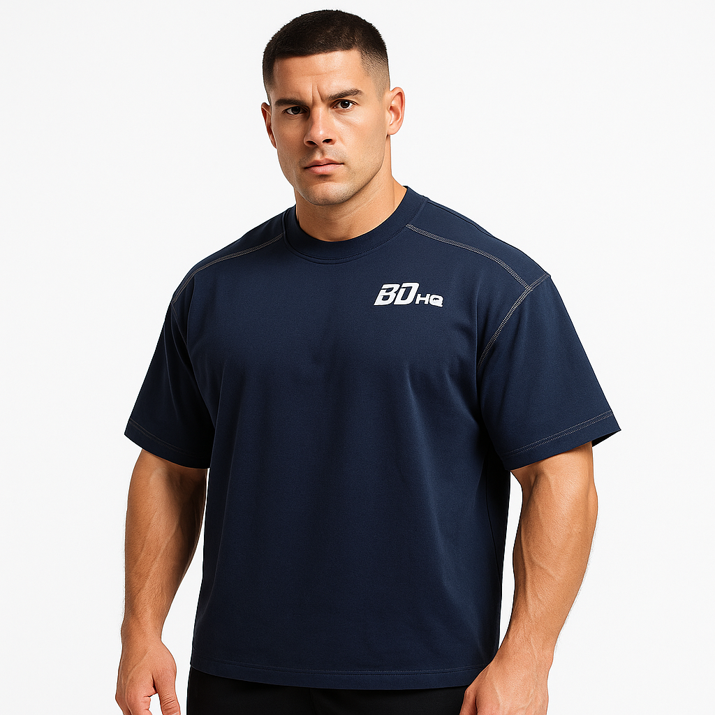 BDHQ: Oversized T-Shirt (240GSM) – Drop Shoulder, Contrast Stitch Cut